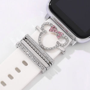 5pcs Metal Charm Decorative Ring for Watch Band Cartoon Diamond Ornament Watch Silicone Strap Accessories for iWatch Bracelet