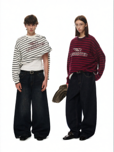 Loopsoon | Stylish Chain Embroidery Striped Sweater
