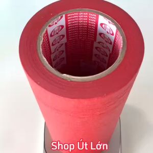 Băng keo giấy màu đỏ rộng 4.7cm dài 50 mét lõi giấy 3mm 1 cây 6 cuộn giá tại xưởng