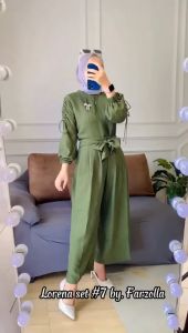 Setelan Baju dan Celana Wanita Crinkle Airflow Ld 104 cm Lorena Set7