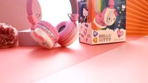 JRCASE Headphone 3D Dj Bando Hello Kitty Wireless Bluetooth AH-806D Stereo Xtra Bass Headset Handsfree Earphone Musik Gaming Lucu Keren Extra Bass Karakter Kartun Motif Disney