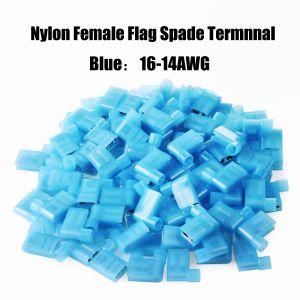 80/50/30pcs nylon flag 90 degree right angle spade connectors terminals - female fully insulated - quick disconnects electrical