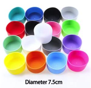 1Pc 30G 7.5cm Colour Soft Silicone Heat Insulated Cup Sleeve Antiskid Grain Stripes Non-slip Wraps Glass Odorless Anti Slip