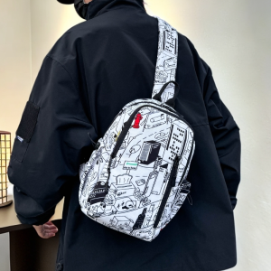 Large Capacity Crossbody Bag for Men Sporty Versatile Single Shoulder Bag Student Trendy Brand Casual Leisure Handbag