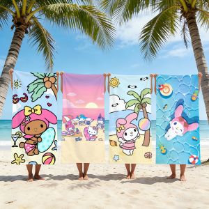 Sanrio | Cute My M-Melody Towel Beach Shower Bath Travel Lightweight Skin Friendly for Pool Camping Cruise Summer