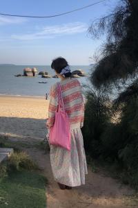 Nabi Retro Floral Half Skirt Womens Large Hem Korean Version Draped Elastic Waist Pleated High Waist A-Line Midi Skirt