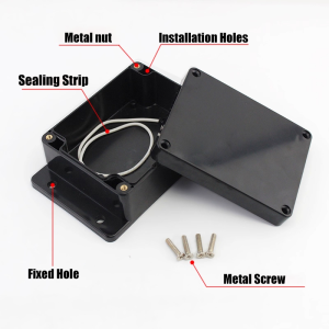 Black ABS Waterproof Box IP67 Flame-Retardant Plastic Electronic Safe Case for Electrical Instruments Wire Junction Housing