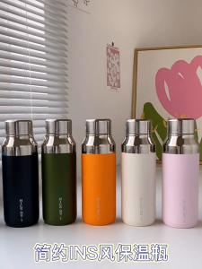 400ml Thermos Classic Sport Bottle Vacuum Insulated Tumbler Keep Cold And Hot 304 Stainless Steel Thermal Water Bottle Botol Air G006