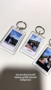 DIY Rectangle 3.6 * 6.2cm Clear Blank Insert Photo Picture Acrylic Keychain Ring