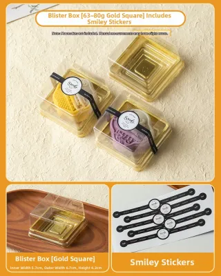 Transparent Plastic Mooncake Box Packaging Heart-Shaped Ice Skin Square Single High-End Mid-Autumn Festival Kitchen Tools