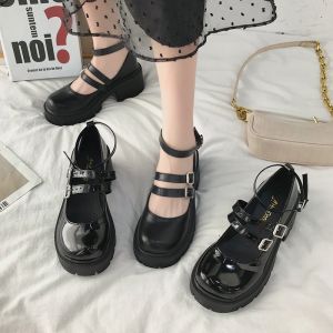 Jk Mary Jane Women's Shoes: Japanese Style Platform School Black Leather Shoes
