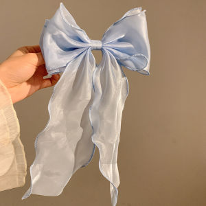 Ethereal White Tulle Bow Girl Ribbon Hair Clip