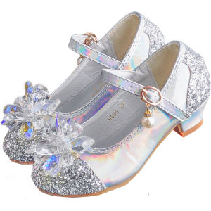 New Arrival Fashion Baby Flats Girl Spring and Autumn All-Match High Heel Princess Shoes Kids Crystal Shoes Show Leather Shoes