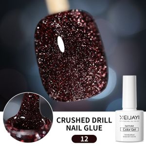 12Colors Reflective Disco Diamonds Gel Nail Polish With the Holographic Glitter Diamond Collection Neon Semi Gel Nail Polish
