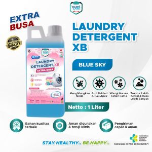 Detergen Laundry Cair 1L XB KLINO CARE Blue Sky Sabun Cuci Baju Deterjen Extra Busa Formula 2in1 Plus Pewangi