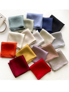 Pure Silk Scarf 100% Mulberry Silk 12 Momme Shantung Square Scarf Solid Color Spring Autumn Business Decorative Neck Scarf