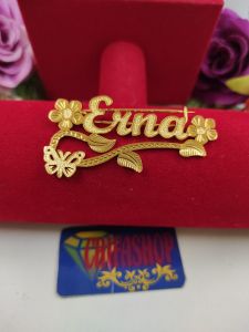 bross hijab ukir nama sendiri custome lapis emas
