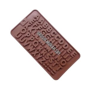Cetakan kue silikon / cetakan coklat puding huruf abjad happy birthday silikon