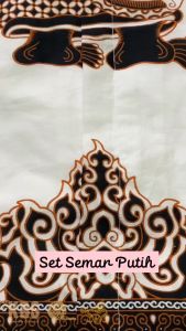 SET KEMEJA KOKO BATIK SARUNG SEMAR PUTIH LENGAN PANJANG BAHAN KATUN HALUS LAPIS FURING