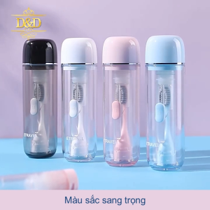 Bàn chải đánh răng gấp gọn kèm ly súc miệng du lịch ETRAVEL tích hợp ngăn đựng kem tiện lợi