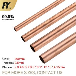 FUYI copper pipe 0.25mm wall thickness 300 500mm length OD 2 2.5 3 3.5 4 4.5 5 5.5 6 7 8 9 10mm Ultrathin tubule Hollow straight round cooper tube piping modelling rod cutting tool