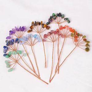 1pc DIY Crystal Money Tree BunchBendable Copper Wire with Stones treeMoney Trees Life Tree DIY Self-creative Decoration Design Home Decor Handicraft Art Tree Making