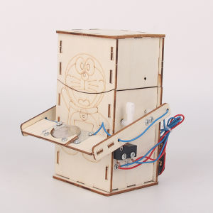 Robot Tự Làm Ăn Cắp Đồng Xu Mô Hình Bằng Gỗ Tự Lắp Ráp Bộ Đồ Chơi Mini Dạy Học STEM Khoa Học Phát Triển Trí Tuệ Sáng Tạo