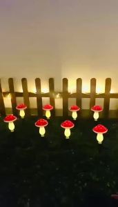 8 Cái/bộ Thiết Kế Hình Nấm Chạy Bằng Năng Lượng Mặt Trời Giáng Sinh Đèn Bãi Cỏ Chống Nước Ngoài Trời Trang Trí Sân Vườn LED Bộ Đèn Chiếu Sáng Ngày Lễ