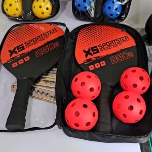 Bộ 2 Vợt 4 Bóng Chơi Bóng Pickle ball X5 Siêu Nhẹ Và Nhanh Kèm Túi. Pickleball X5 Sportster