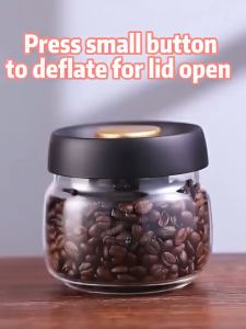 BREWISH MALAYSIA 1250mL Coffee Bean Airtight Vacuum Jar Borosilicate Glass Food Storage Container Wide Mouth Vacuum Jar Bekas Makanan 密封罐