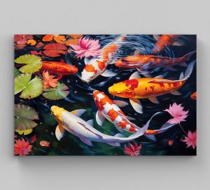 Kayou | 500/1000/1200/2000PCS Jigsaw Puzzle Colorful Koi Fish Pond Home Family Activity Games for Gameroom Bedroom Home Decor Frameless