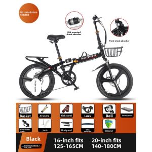 BONINGYU | Single Speed Lightweight Adult and Child Foldable Bicycle 20 Inch