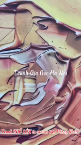 Tranh trừu tượng vuông in canvas trang trí khách sạn nhà hàng căn hộ đã gồm khung và móc treo