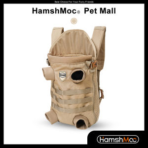 HamshMoc Front Dog Backpacks Adjustable Pet Carrier Legs out Easy Fit Breathable Hands Free for Traveling Hiking Camping for Small Dogs Cats