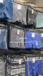 SPACH M019 | Celana Dalam Boxer Pria Elastis 6pcs / Boxer Pria Brand Fashion / Motif Garis / Karet Lebar