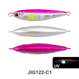 TEASER J122 Shore Casting Sea Fishing Iron Plate 60g 80g 100g Luminous UV Fast Sinking Boat Fishing Lure Iron Plate Lure