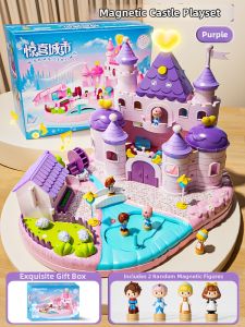 WANJUTEGONGDUI | Assembling Magnetic Building Blocks Intelligence Toy for Girls Elsa Princess Castle Gift