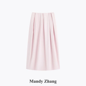 Floral Pink High Waist Pleated Skirt for Summer