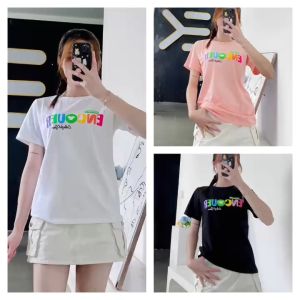 Áo thun Cotton Thái dáng vừa phối chữ nổi ( ENCOUER )