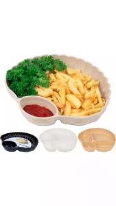 Đĩa vỏ sò nhựa VIỆT NHẬT - 2 ngăn 4 ngăn sâu lòng khay cơm cho bé đồ ăn nước chấm - 1287+5608