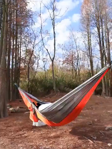 Outdoor Hanging Hammock with Storage Bag Camping Nylon Net Tree Beach Bed Endui Buaian Gantung 吊床