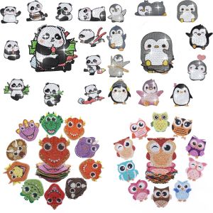 10 DIY diamond art painted coasters with irregular animal patterns no coasters anti-slip wooden coasters kitchen living room