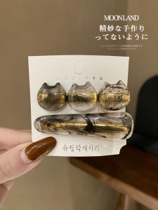 Cute Cat Water-Mark Hair Clips Womens Stylish Japanese Style Side Clips Top Clips Hair Accessories Fresh out Design Original