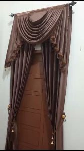 gorden jendela 1 set lengkap/REQUES WARNA/COSTUM/gorden poni gelombang/gorden mewah/gorden jendela