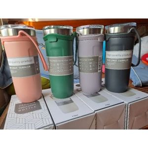 Ly Giữ Nhiệt cốc Giữ Nhiệt Có Quai Xách ĐỰNG CAFE 710ML Tặng Kèm Ống hút Inox