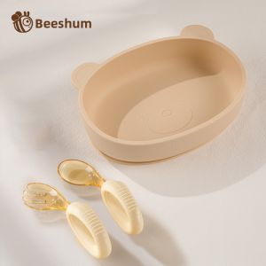 Beeshum | Silicone Suction Plate For Baby Self Feeding