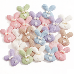 10Pcs Embroidery Fabric Rabbit Net Yarn Flower For DIY Craft Clothing Supplies Wedding Bride Decoration Gifts Decor Accessories