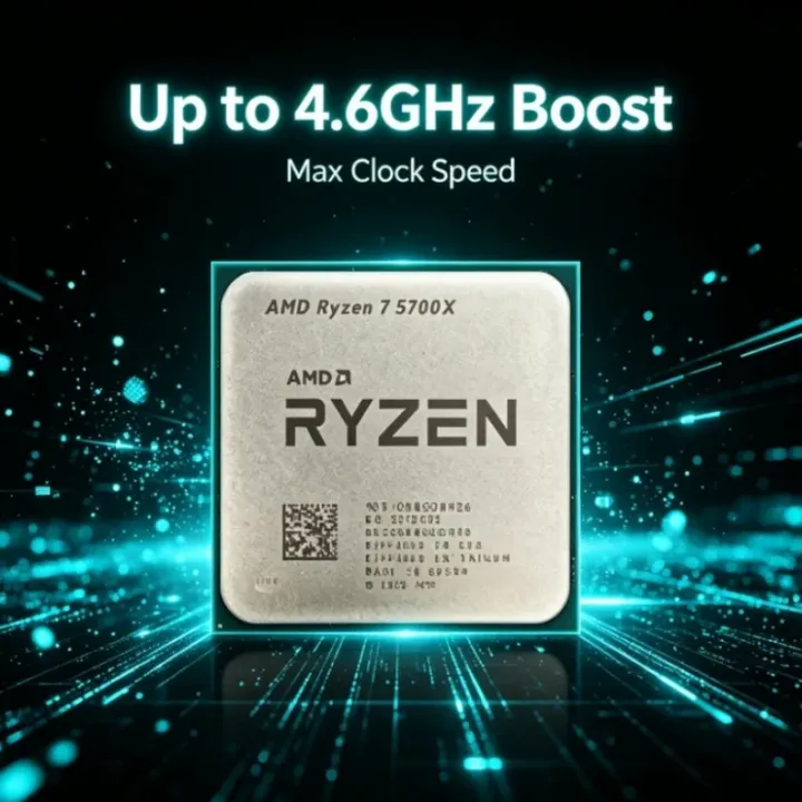 AMD | AMD Ryzen 7 5700X Processor 8 Core 16 Thread 3.4GHz Base 4.6GHz Boost 65W AM4 Socket Desktop Gaming CPU Tray Version