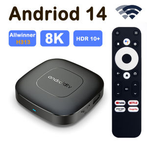 Android 14 TV Box 4GB 64GB 8K HDR Allwinner 313 Media Player WiFi6 BT5.0 Smart Set Top Box Netflix YouTube Voice Remote Control
