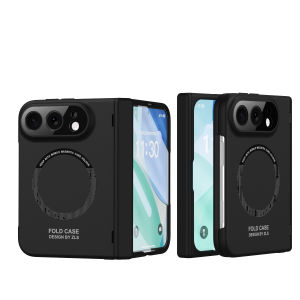 szhaiyu | For iPhone Duo Magnetic Skin Feel Phone Case For Magsafe With Flim Screen Glass Hinge Protection Shockproof Fold Hard PC Cover